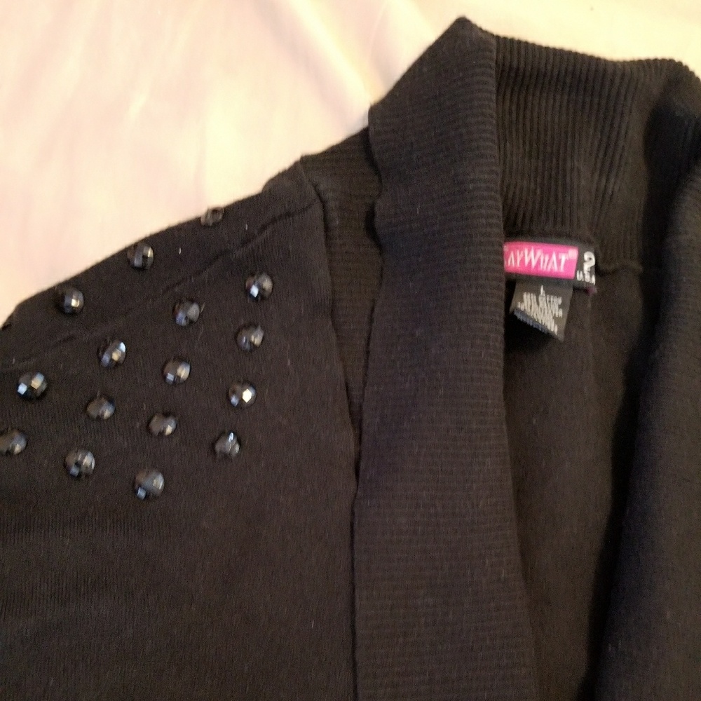 Black jeweled open cardigan - large - Picture 2 of 4